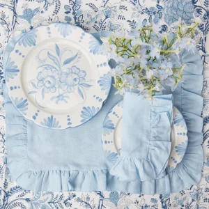 Clearance Seville Blue Gardenia Dinner Plate (Set Of 4) Dinner Plates