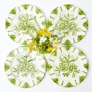 Cheap Seville Green Gardenia Dinner Plates (Set Of 4) Crockery Sets