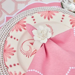 Cheap Seville Pink Gardenia Dinner & Starter Plates (Set Of 8) Starter Plates