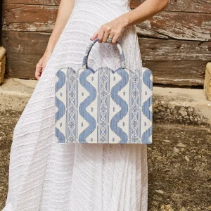 New Small Tote Bag (Blue Ikat) Women Mrs. Alice Tote Bags