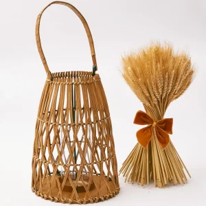 Hot Small Rattan Lantern Candle Holders