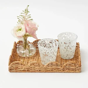 Shop Small Scalloped Rattan Tray Trays & Liners