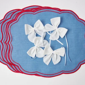 Shop Snow White Velvet Napkin Bows (Set Of 4) Napkin Rings, Bows & Wreaths