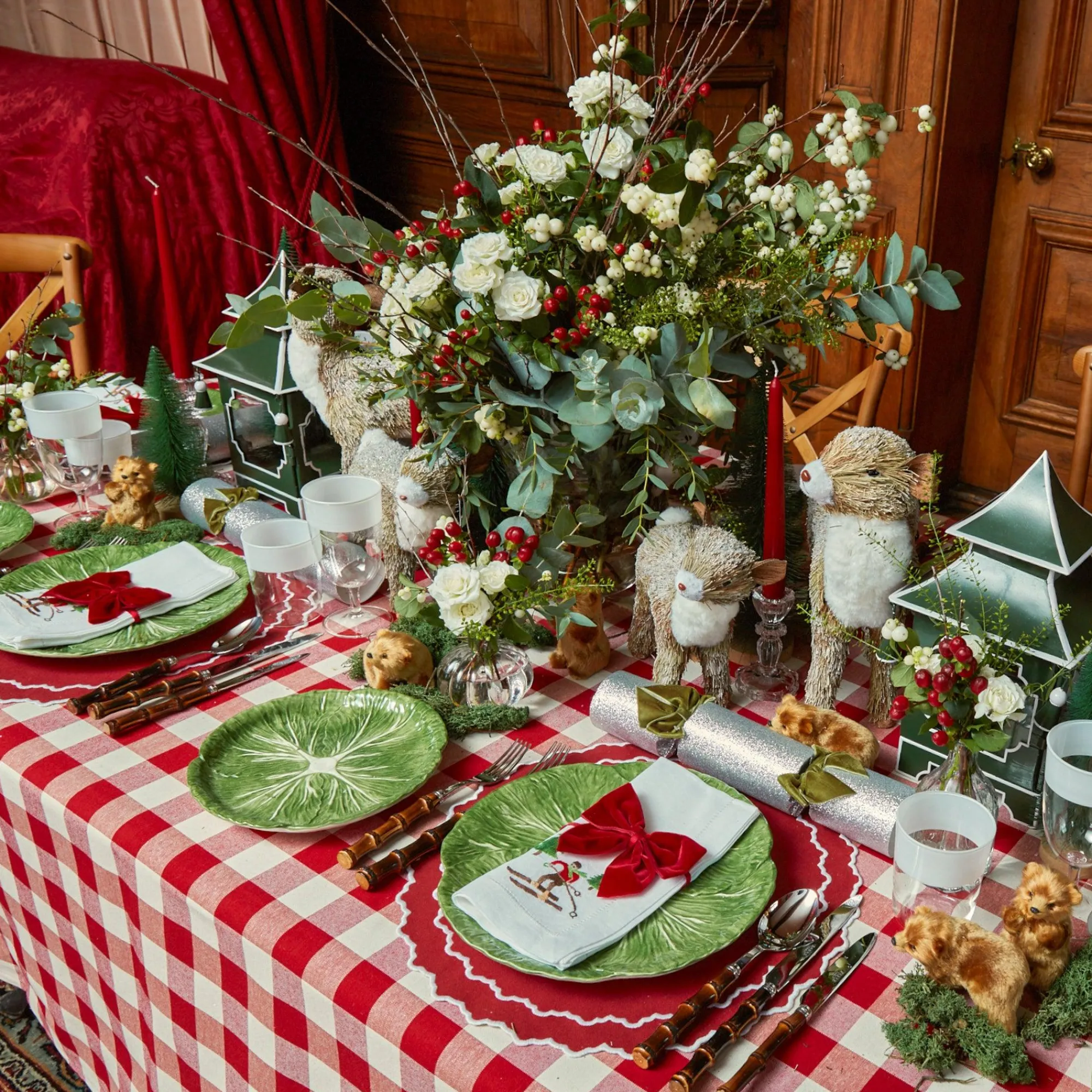 swiss_red_gingham_tablecl_7.webp Fashion Swiss Red Gingham Tablecloth Tablecloths