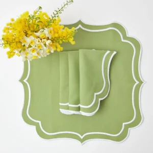 Online Sylvie Green Embroidered Placemats & Napkins (Set Of 4) Table Linen Sets