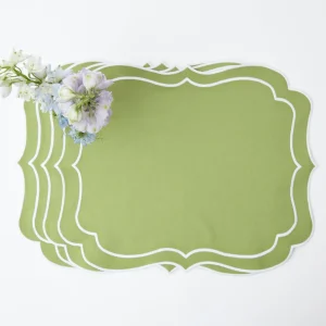 Online Sylvie Green Embroidered Placemats & Napkins (Set Of 4) Table Linen Sets