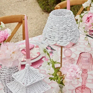 Shop Tall Rechargeable Lamp With White Seagrass Lampshade Lamps & Lighting