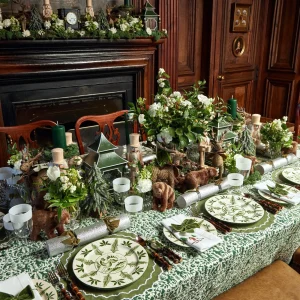 Discount White Embroidered Skier Napkins (Set Of 4) Napkins