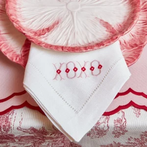 Store White Linen Xoxo Napkins (Set Of 4) Napkins