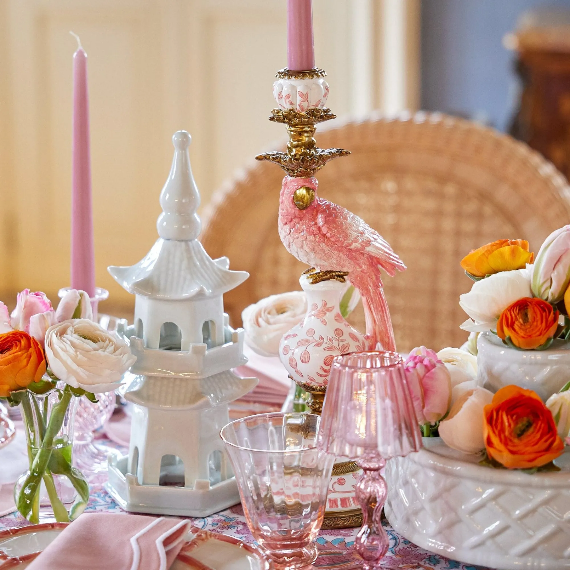 white_porcelain_pagoda_de_13.webp Outlet White Porcelain Pagoda Decoration Set Decoration Sets