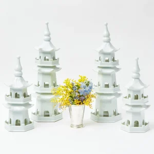 Outlet White Porcelain Pagoda Decoration Set Decoration Sets