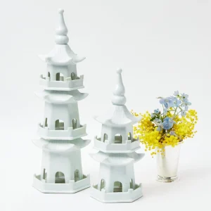 Outlet White Porcelain Pagoda Decoration Set Decoration Sets