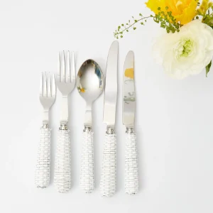 Flash Sale White Rattan Cutlery (5 Piece) Rattan Tableware