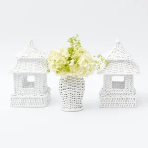Cheap White Rattan Decoration Set Rattan Tableware