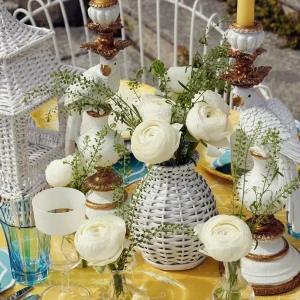 Cheap White Rattan Decoration Set Rattan Tableware