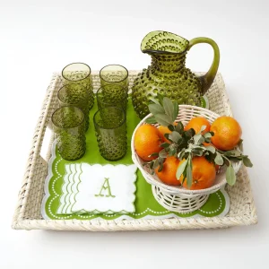 Outlet White Rattan Tray Trays & Liners