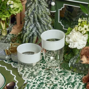 Store White Ribbon Water Glasses (Set Of 4) Glasses