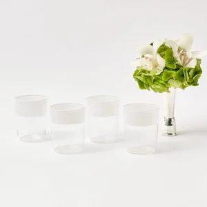 Store White Ribbon Water Glasses (Set Of 4) Glasses