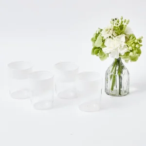 Store White Ribbon Water Glasses (Set Of 4) Glasses