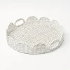 Best White Round Scalloped Rattan Tray Trays & Liners