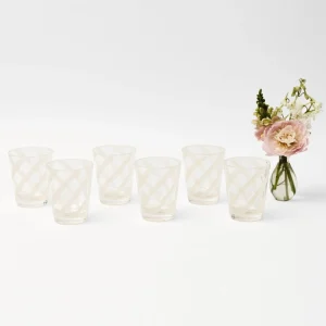 Cheap White Swirl Outdoor Glasses (Set Of 6) Glasses