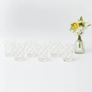 Cheap White Swirl Outdoor Glasses (Set Of 6) Glasses