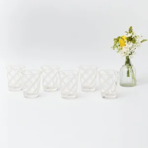 Cheap White Swirl Outdoor Glasses (Set Of 6) Glasses