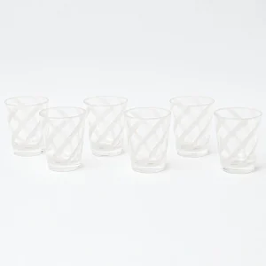 Cheap White Swirl Outdoor Glasses (Set Of 6) Glasses