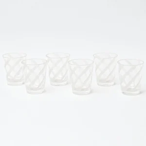 Cheap White Swirl Outdoor Glasses (Set Of 6) Glasses