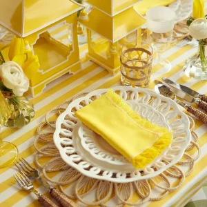 Shop Yellow Fringe Napkins (Set Of 4) Napkins