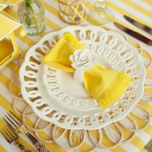 Shop Yellow Fringe Napkins (Set Of 4) Napkins