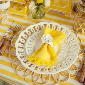 Shop Yellow Fringe Napkins (Set Of 4) Napkins