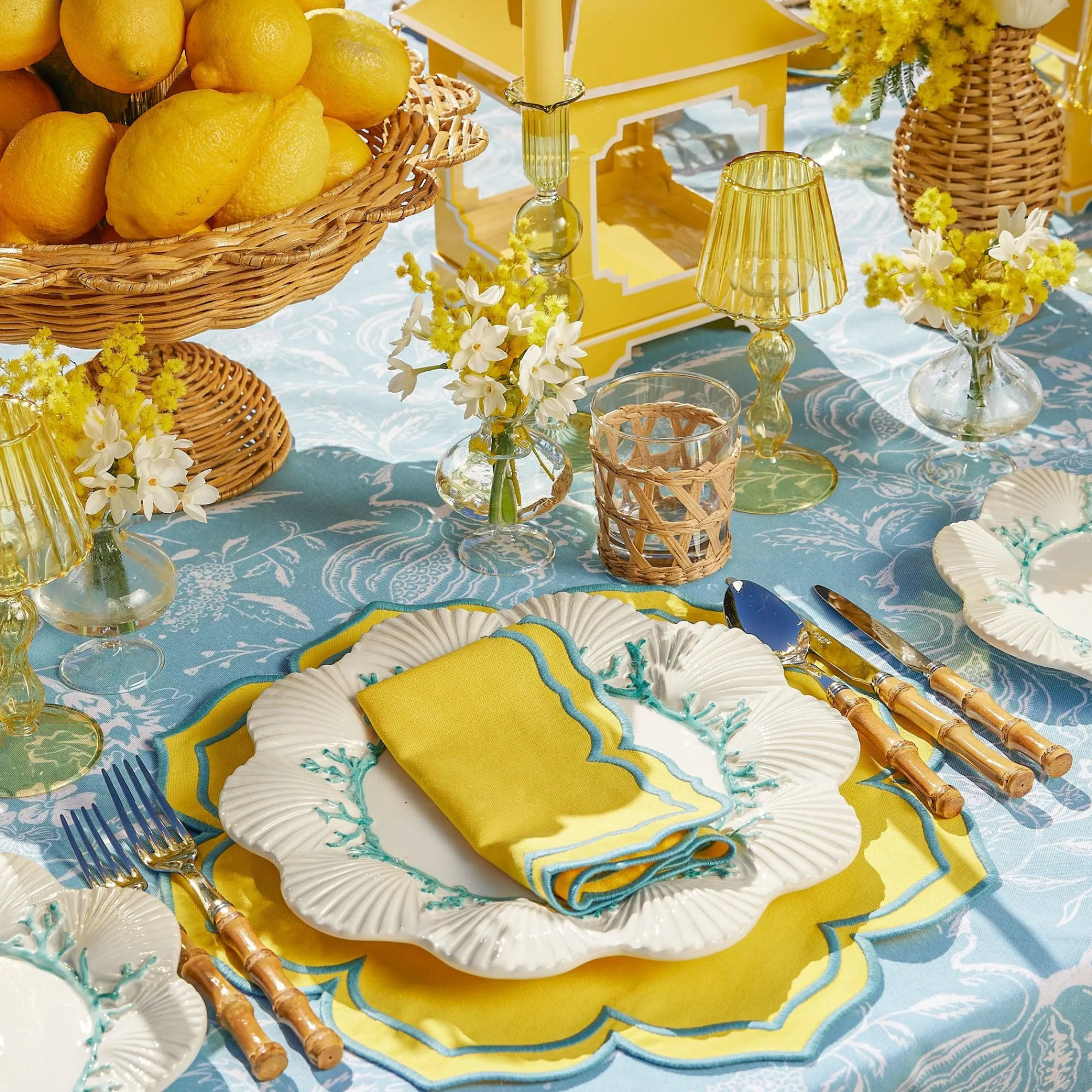 yellow_glass_lantern_tea__2-1.webp New Yellow Glass Lantern Tea Light Holder (Pair) - 18Cm Candle Holders