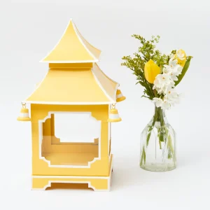 Clearance Yellow Pagoda Lantern Candle Holders
