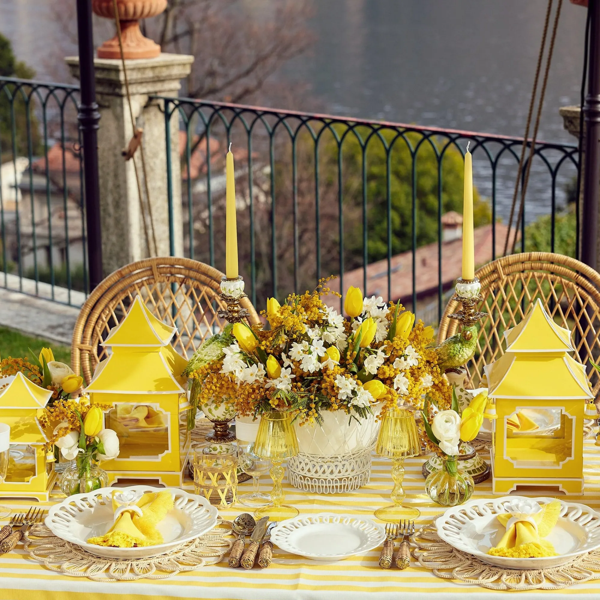 yellow_pagoda_lantern_9-1.webp Clearance Yellow Pagoda Lantern Candle Holders
