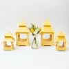 Best Sale Yellow Pagoda Lantern Set Candle Holders