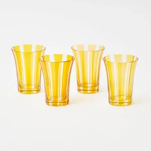 Online Yellow Positano Glasses (Set Of 4) Glasses