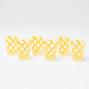 Sale Yellow Swirl Outdoor Glasses (Set Of 6) Glasses